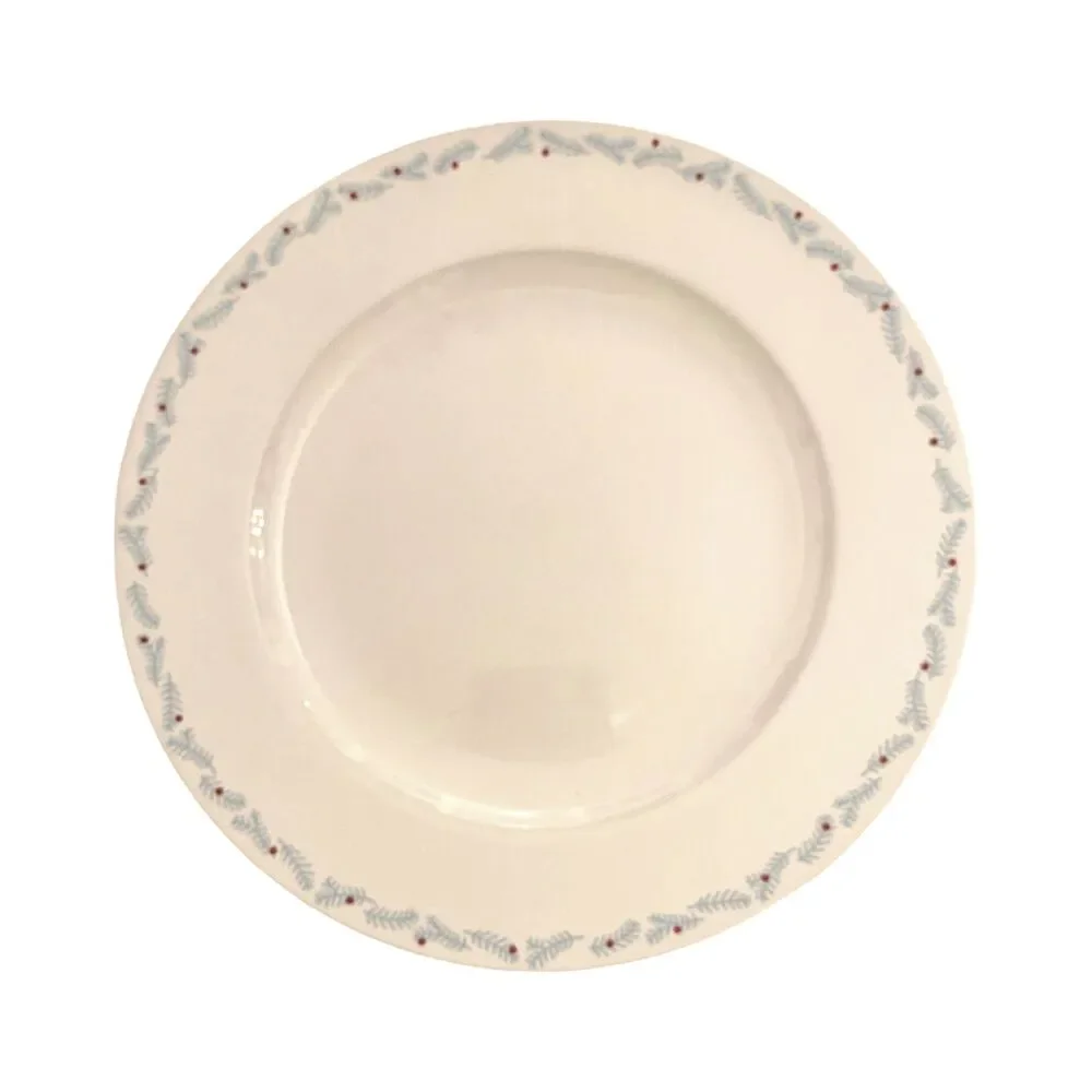 IKEA VINTERFEST Christmas Plate Blue Pine Red Berry Rim Holiday Wall Decor